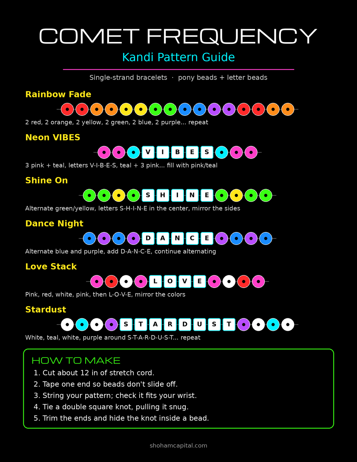 Free kandi pattern guide included with the kit