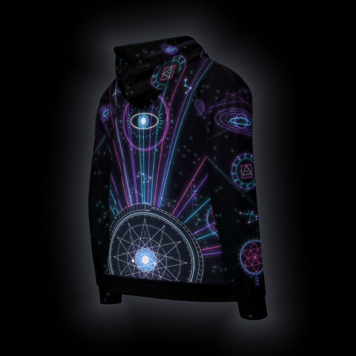 Sunrise Zip Hoodie, Laser Cathedral design, back