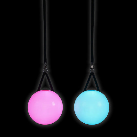 pair of LED poi for rave and festival flow arts