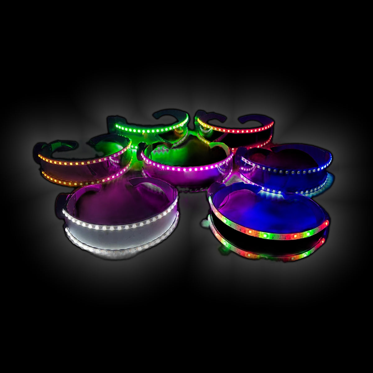 techno LED visor goggles for raves