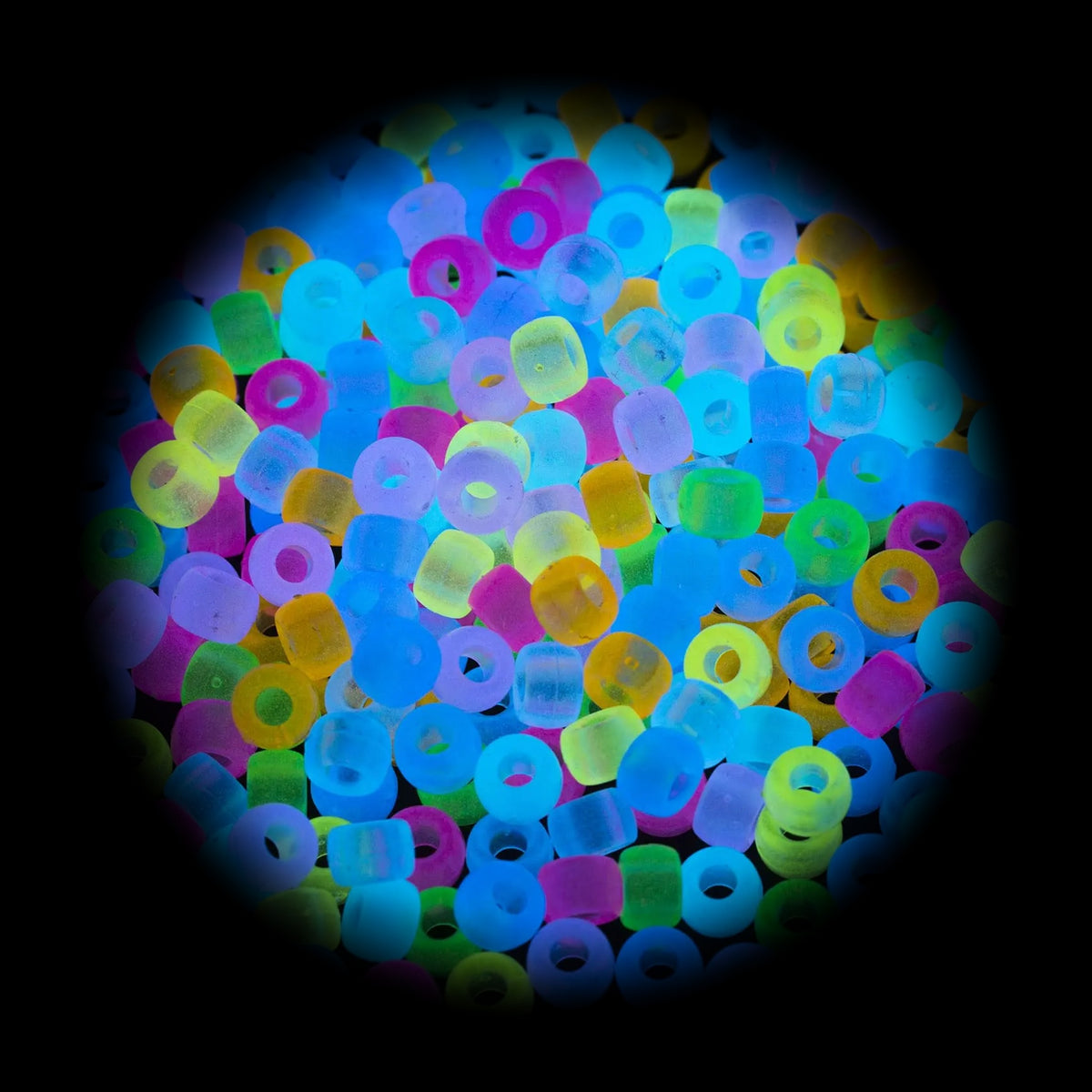 bag of multicolor 9mm kandi pony beads for rave bracelets