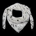Ink Marble White Scarf
